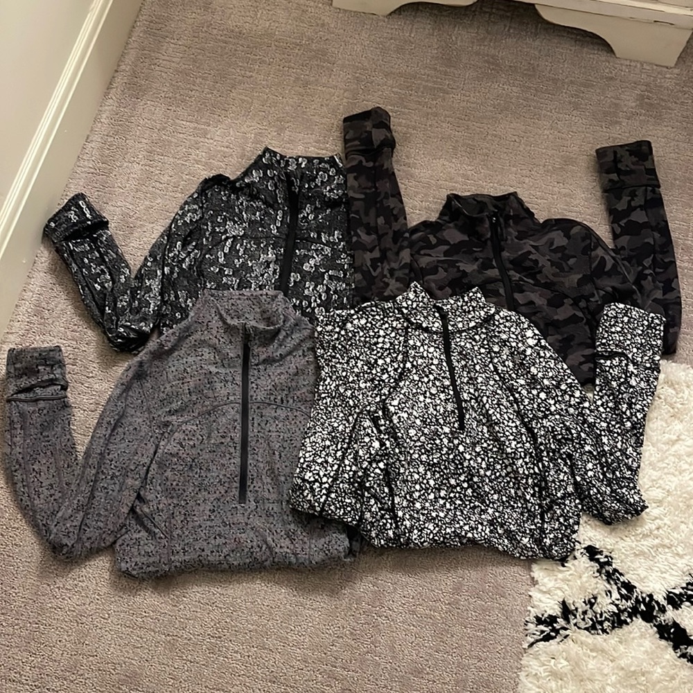 Bundle of 4 half zip long sleeve warm Lululemon tops!❤️